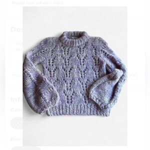 Ganni Purple and White Mohair Sweater
